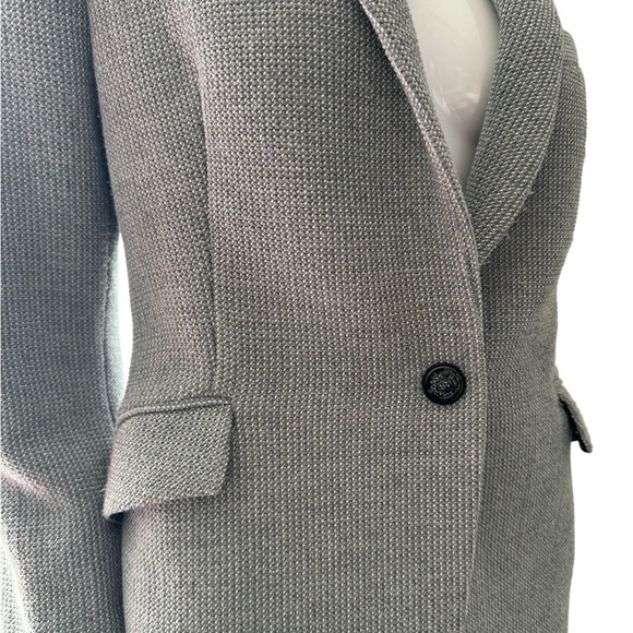 Zara Gray Blazer textured Jacket medium - Picture 5 of 9